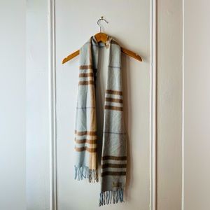Burberry blue cashmere scarf plaid